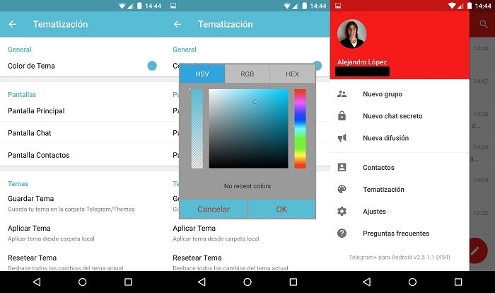Telegrama + capturas de pantalla